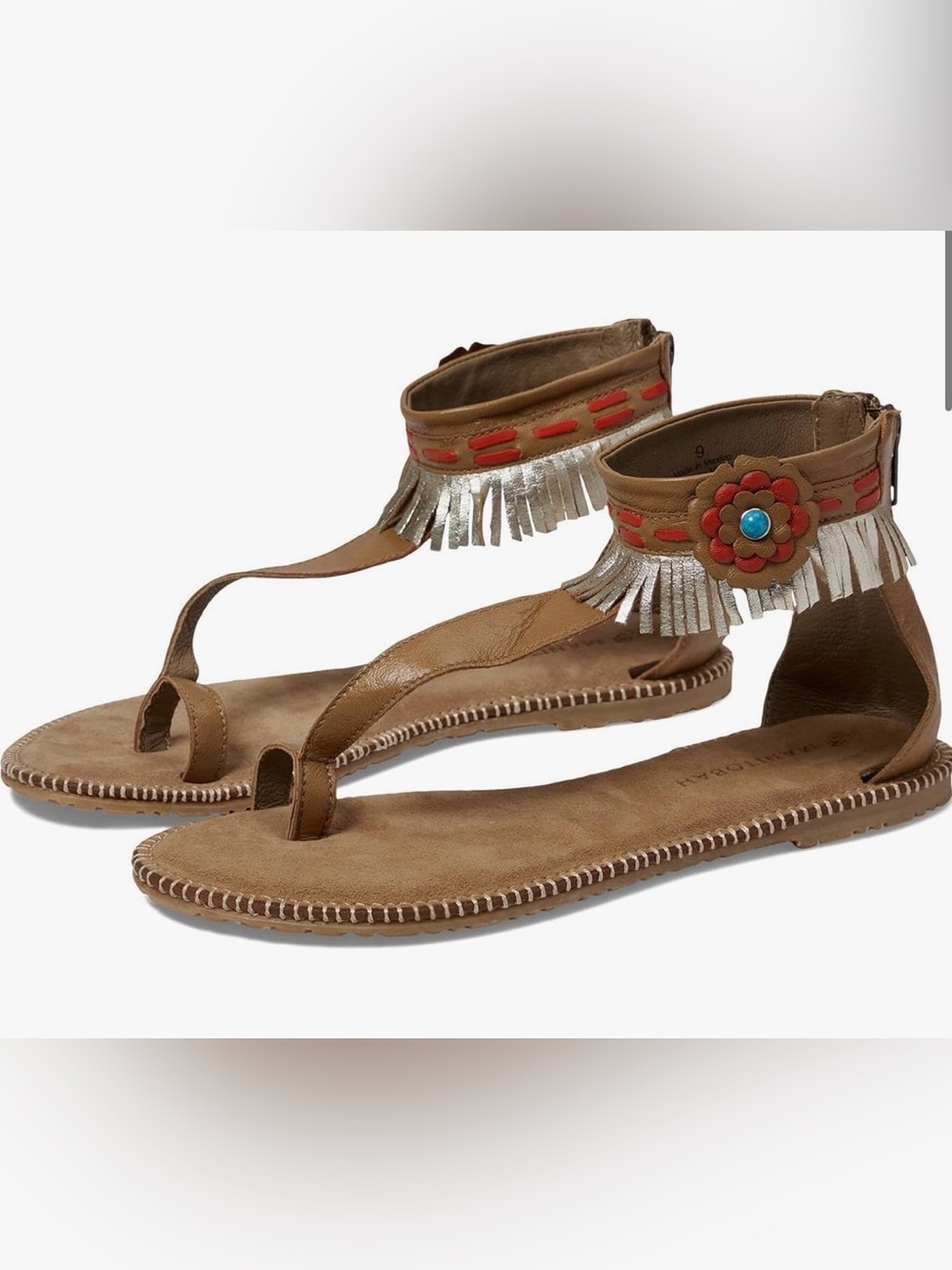 Manitobah Mukluks Wasaga Ankle Sandal Light Brown/Brun Leger size 7